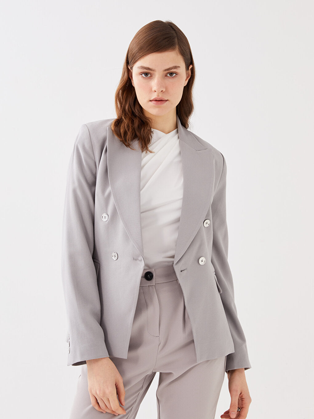 Plain Long Sleeve Women's Blazer Jacket