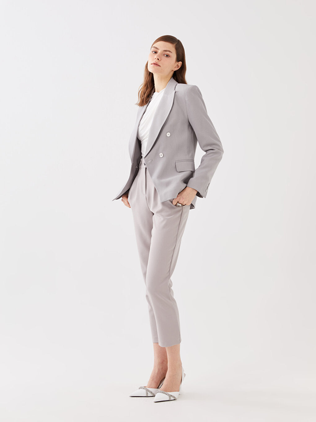 Plain Long Sleeve Women's Blazer Jacket