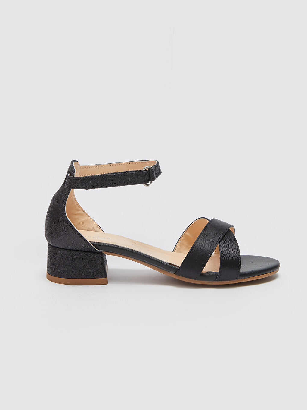 Cross Strapped Velcro Girls' Heeled Sandals