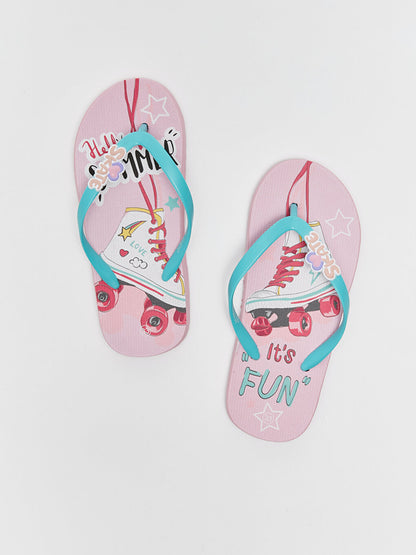 Printed Girls' Flip Flops Beach Slippers