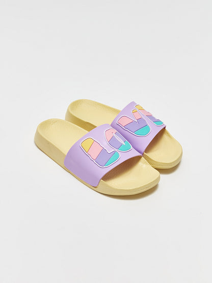 Single Striped Printed Girls' Slippers