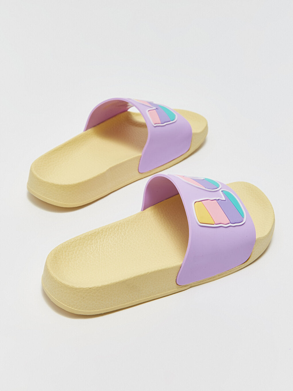 Single Striped Printed Girls' Slippers