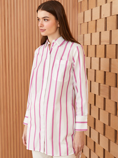 Striped Long Sleeve Women's Shirt Tunic