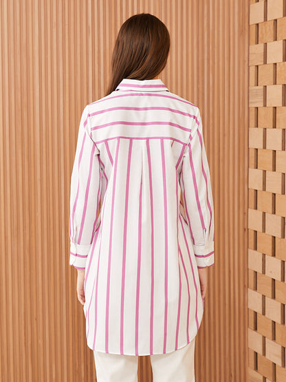 Striped Long Sleeve Women's Shirt Tunic