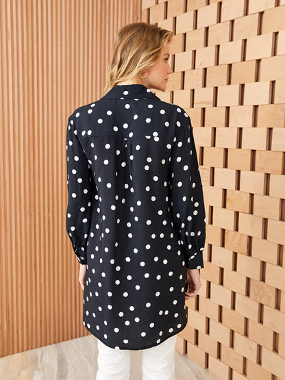 Polka Dot Long Sleeve Women's Shirt Tunic