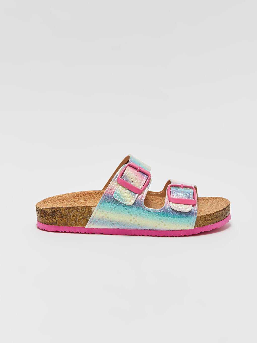 Girls' Slippers with Double Band Buckle Detail