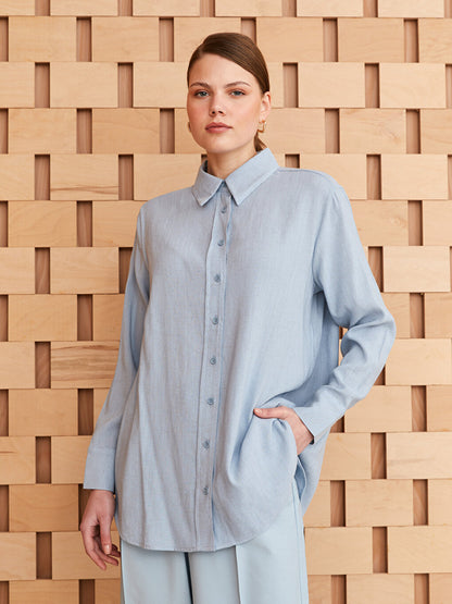 Plain Long Sleeve Women's Shirt Tunic