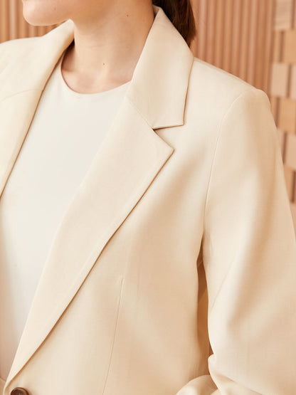 Plain Long Sleeve Women's Blazer Jacket