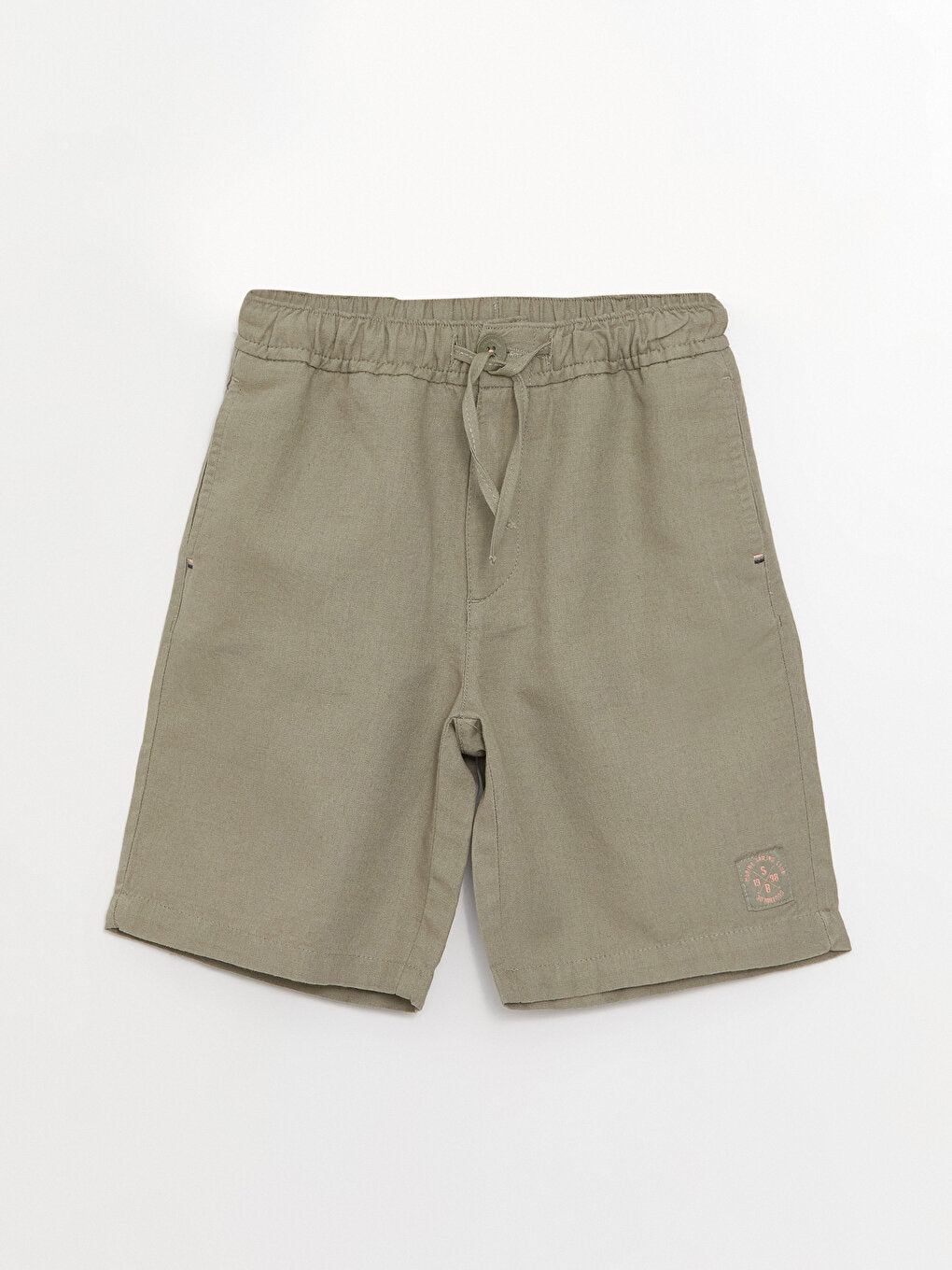 Linen Blend Boys' Shorts with Elastic Waist