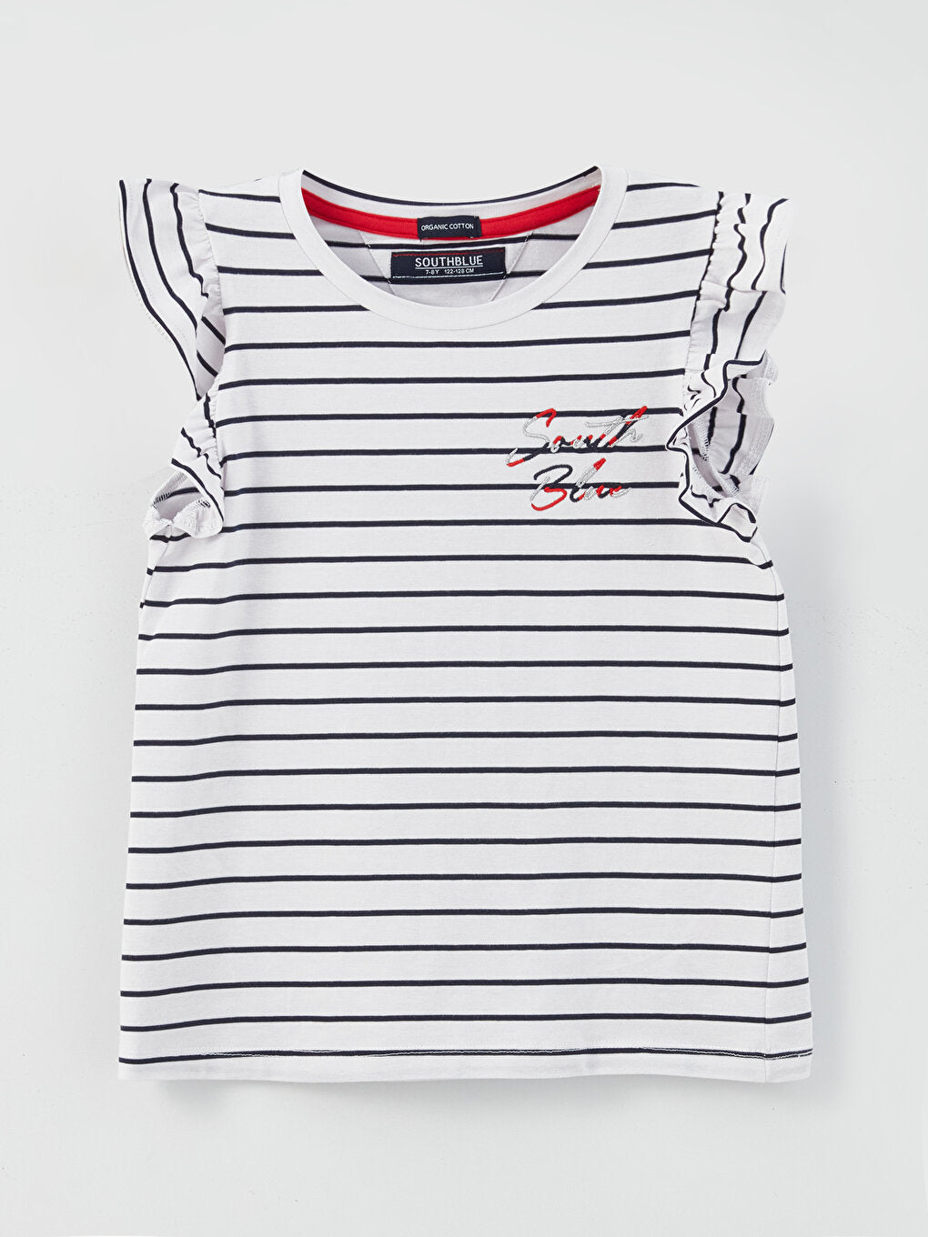 Crew Neck Striped Short Sleeve Girls' T-Shirt