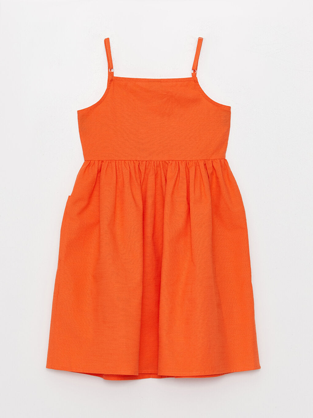 Square Neck Basic Strappy Girl's Dress