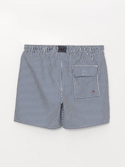 Short Length Striped Men's Swim Shorts