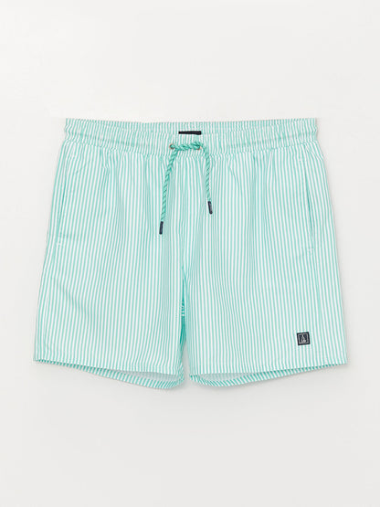 Short Length Striped Men's Swim Shorts