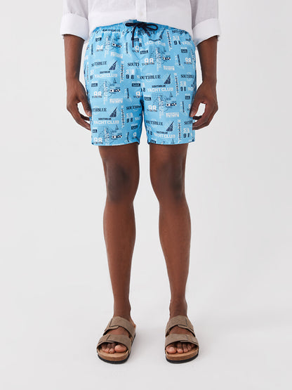 Short Patterned Men's Swim Shorts