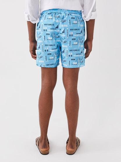 Short Patterned Men's Swim Shorts