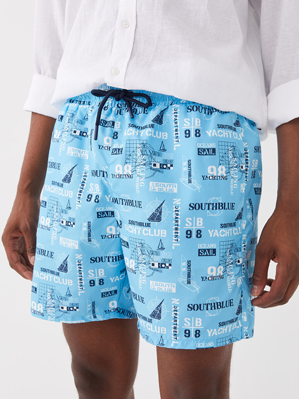 Short Patterned Men's Swim Shorts