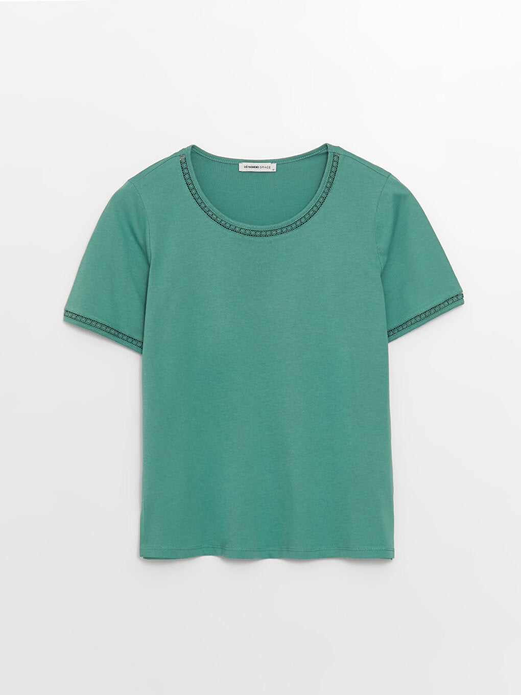 Crew Neck Plain Short Sleeve Women's Blouse