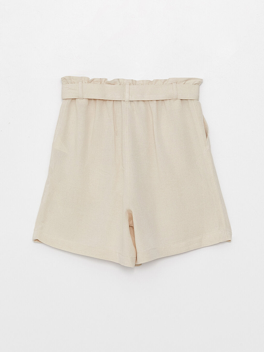 Comfortable Fit Plain Linen Blend Women's Shorts