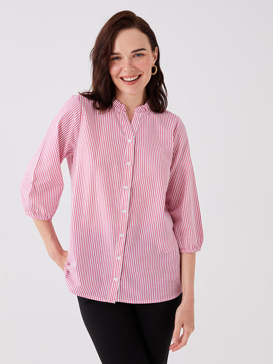 Wacky Collar Striped Women's Shirt