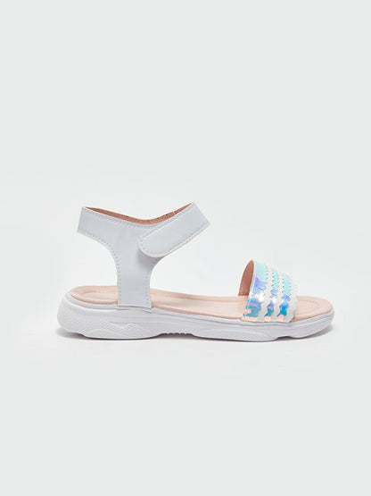 Patterned Single-Strap Girls' Sandals