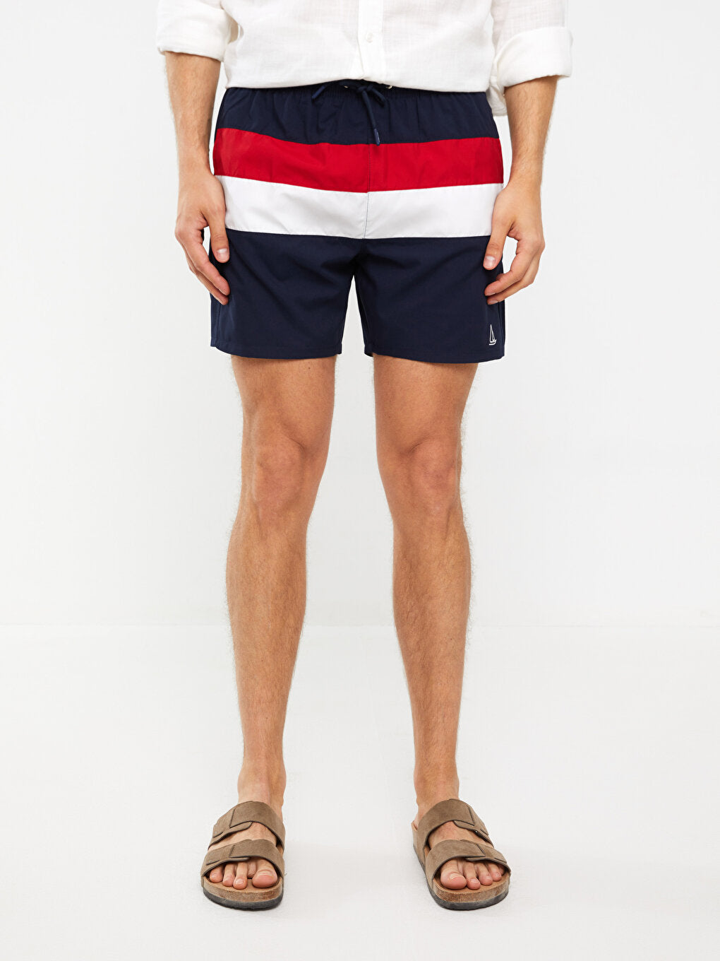 Short Color Blocked Men's Swim Shorts