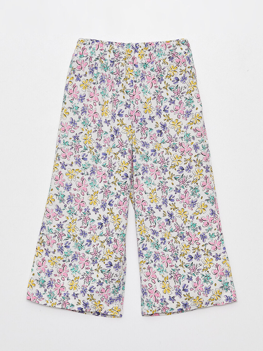 Patterned Girl's Capri with Elastic Waist