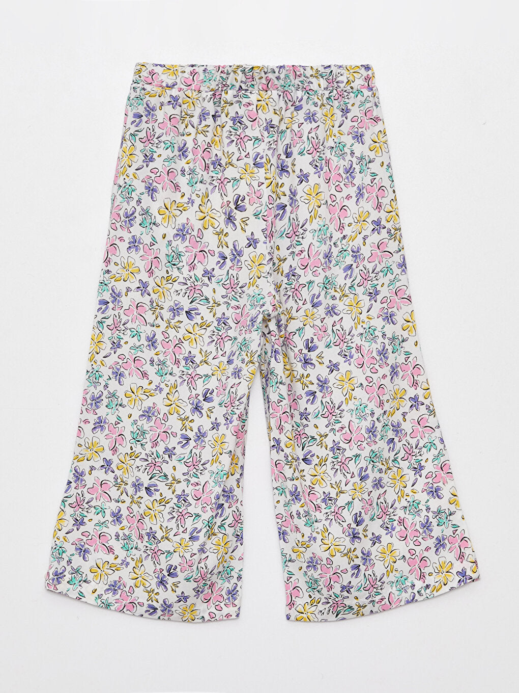 Patterned Girl's Capri with Elastic Waist