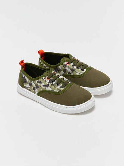 Camouflage Printed Lace-up Canvas Boys' Sports Shoes