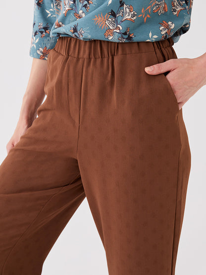 Comfortable Pattern Patterned Women's Trousers with Elastic Waist