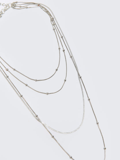 Women's Bead Detailed Chain Necklace