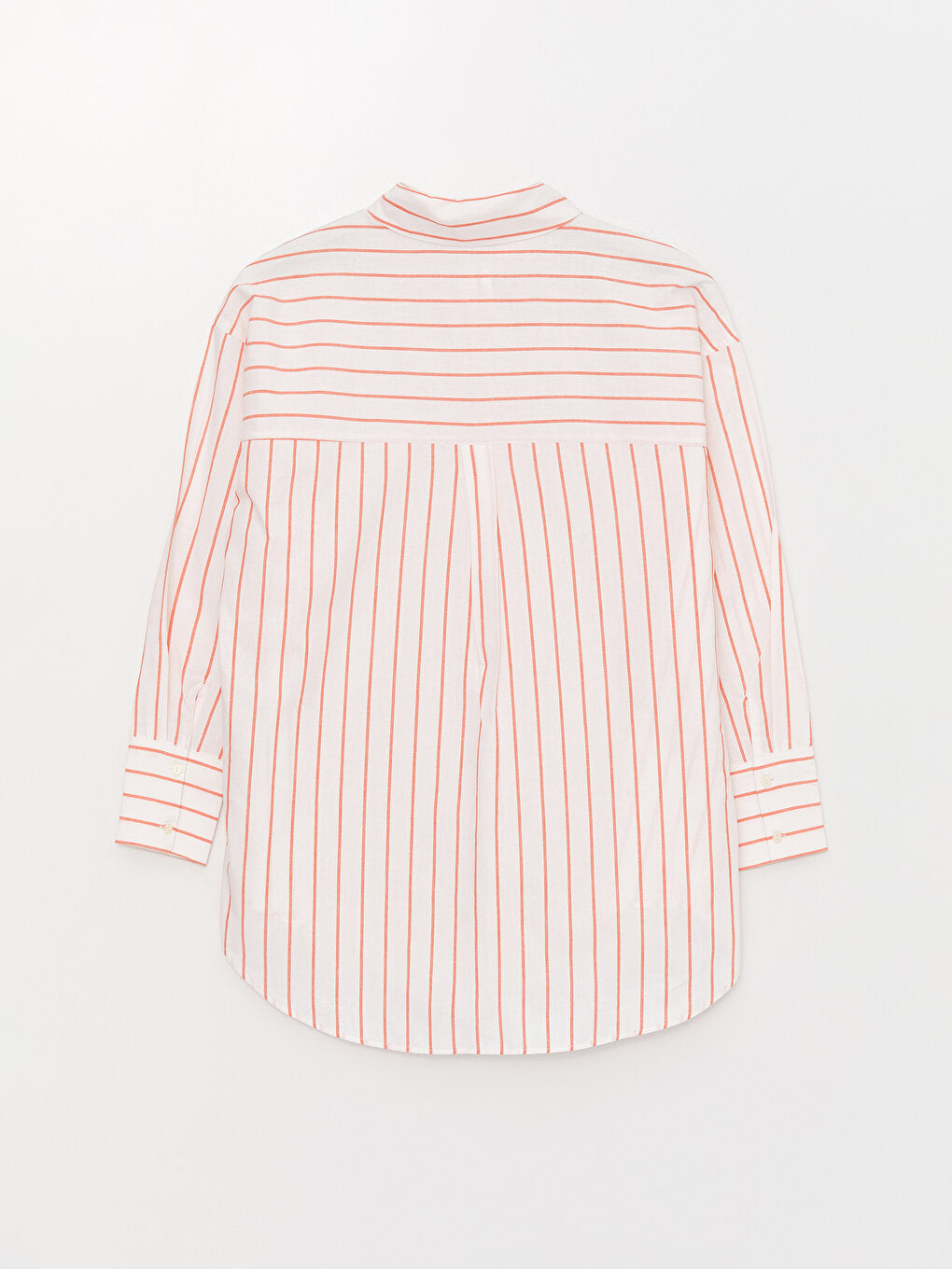 Striped Long Sleeve Oversize Poplin Women's Shirt Tunic