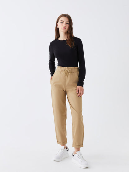 Comfortable Fit Straight Gabardine Women's Trousers