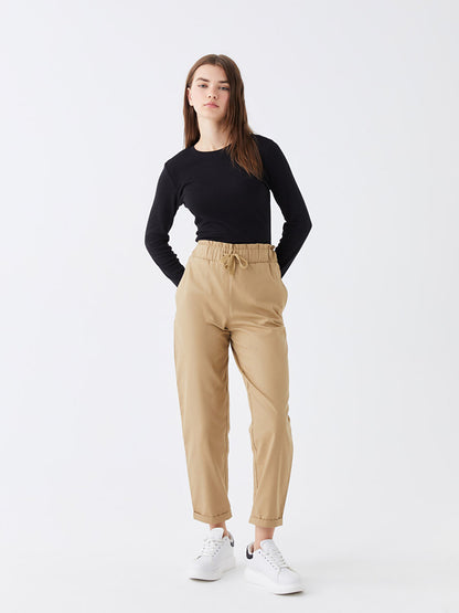 Comfortable Fit Straight Gabardine Women's Trousers