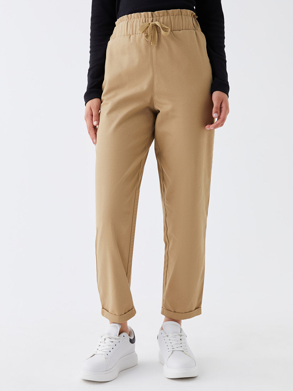 Comfortable Fit Straight Gabardine Women's Trousers