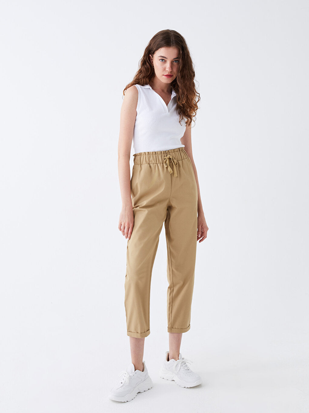 Comfortable Fit Straight Gabardine Women's Trousers