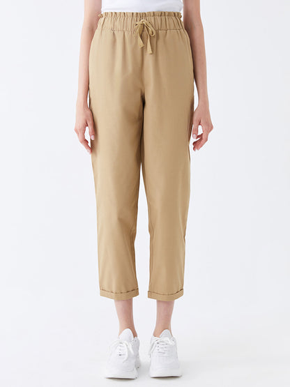 Comfortable Fit Straight Gabardine Women's Trousers