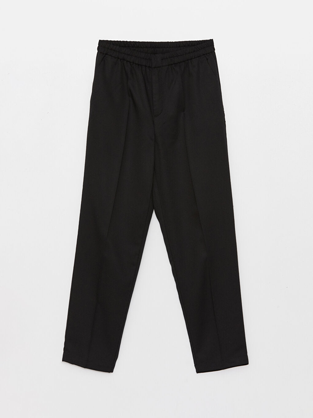 Cigarette Women's Trousers with Elastic Waist