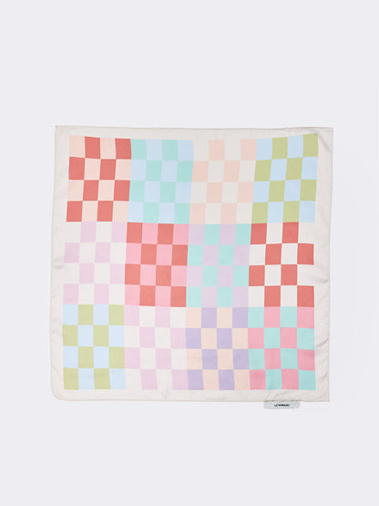 Plaid Patterned Women's Satin Scarf