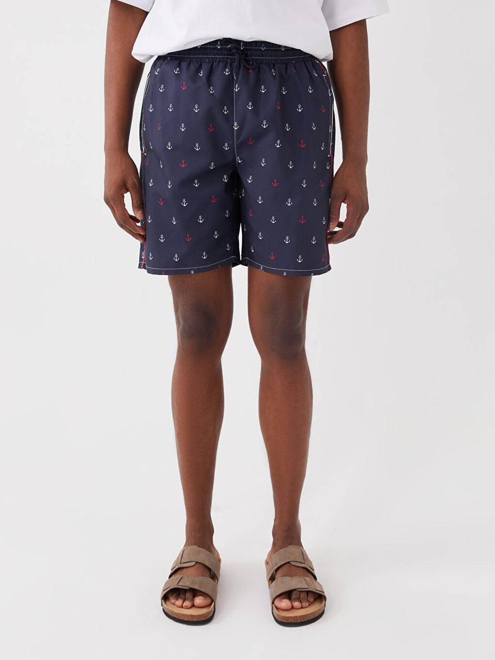 Knee-Length Patterned Men's Swim Shorts