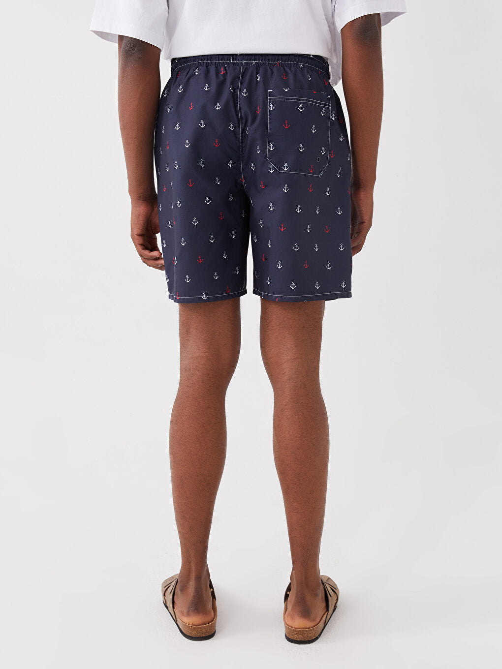 Knee-Length Patterned Men's Swim Shorts