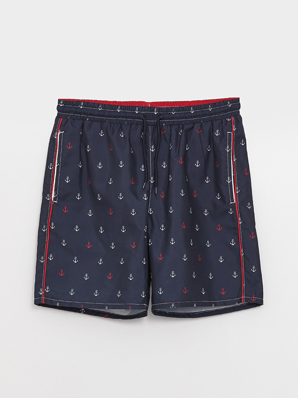 Knee-Length Patterned Men's Swim Shorts