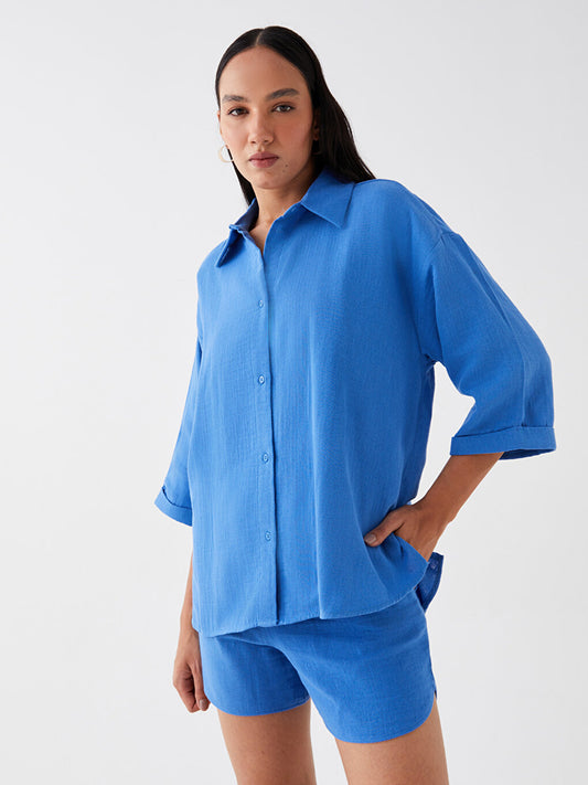 Plain Oversize Muslin Women's Shirt