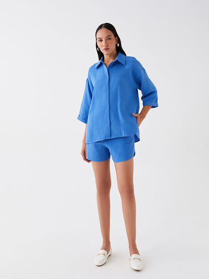 Plain Oversize Muslin Women's Shirt