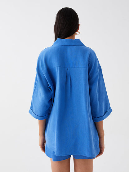 Plain Oversize Muslin Women's Shirt