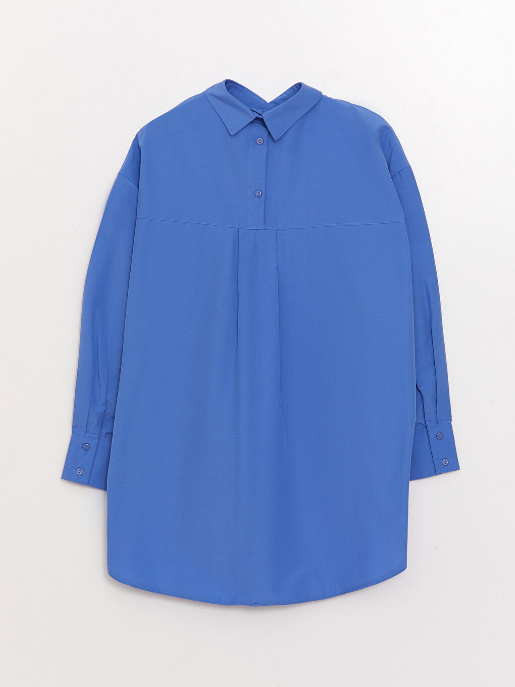 Plain Long Sleeve Oversize Poplin Women's Shirt Tunic