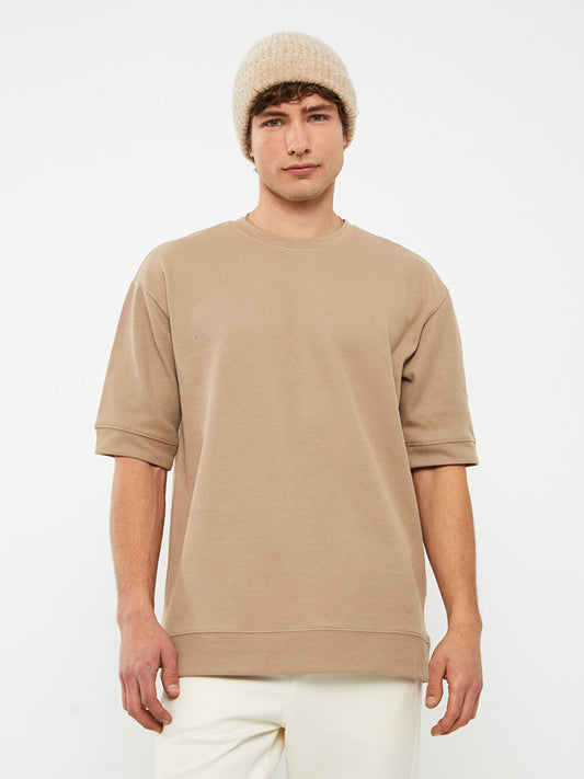 Crew Neck Short Sleeve Men's Sweatshirt