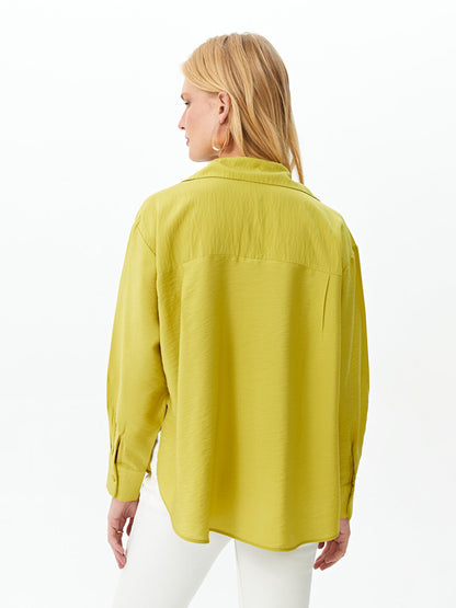 Plain Long Sleeve Oversize Women's Shirt