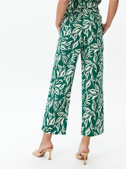 Comfortable Pattern Patterned Women's Trousers with Elastic Waist