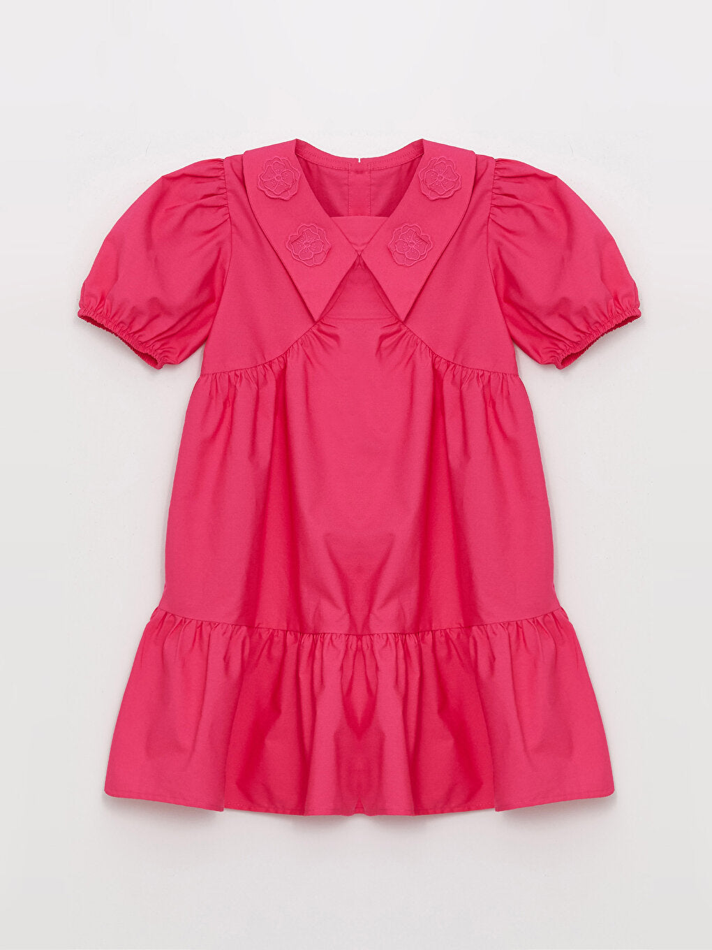 Shirt Collar Short Sleeve Girl's Dress