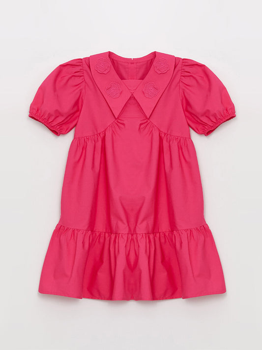 Shirt Collar Short Sleeve Girl's Dress